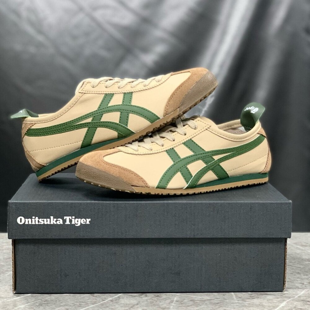 Onitsuka Tiger by Asics Beige and Green Sneakers
